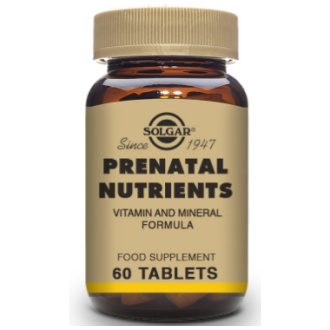 Nutrientes Prenatales. 60 Comprimidos. Solgar