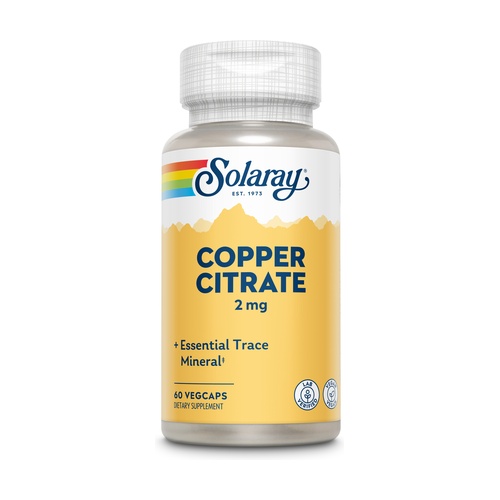 COBRE CITRATO 2 MG - 60 CÁPSULAS VEGETALES - SOLARAY