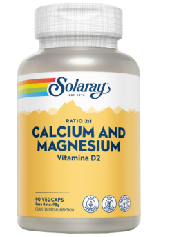 CALCIUM AND MAGNESIUM- 90 CÁPSULAS VEGETALES- SOLARAY