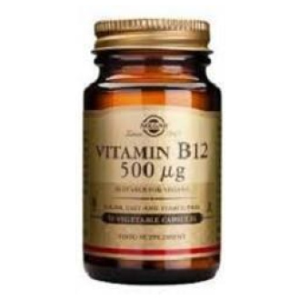 Vitamina B12 500 Mcg (Cianocobalamina). 50 Cápsulas Vegetales. Solgar